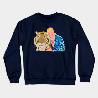 Abstract Tiger and Man Crewneck Sweatshirt